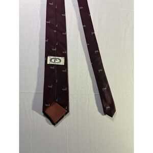VTG Bert Pulitzer Silk Tie Burgundy Duck All Over  Pattern